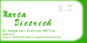 marta dietrich business card